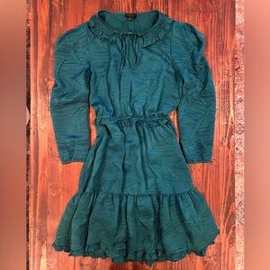 Women’s Anthropologie Green Ruffle Dress Size Small